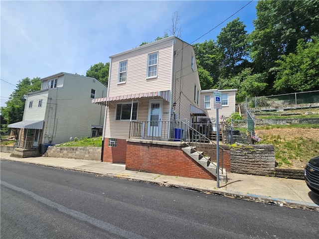 view of front of property with covered porch