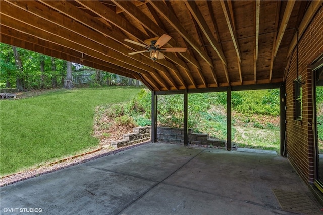 view of patio / terrace featuring ceiling fan