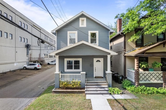 view of front of home with covered porch