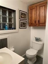 bathroom with toilet and vanity