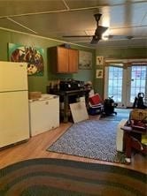 kitchen with white refrigerator