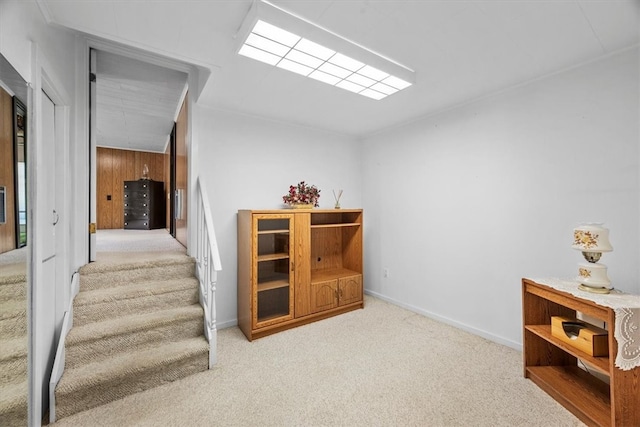 living area with carpet floors