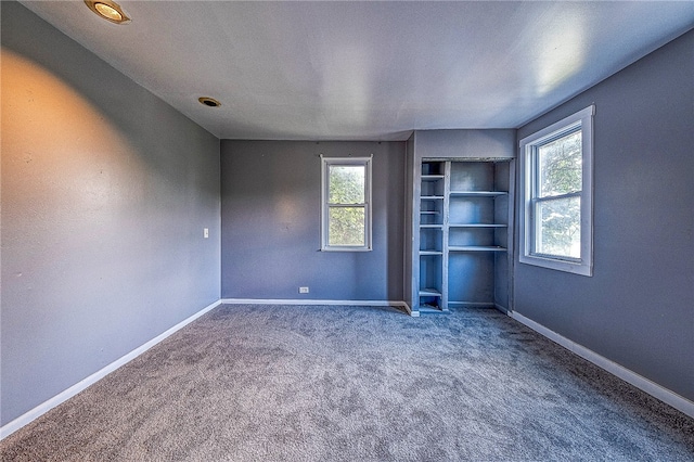 unfurnished room with carpet and plenty of natural light