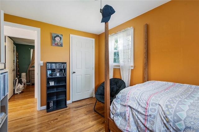 bedroom featuring light wood-type flooring