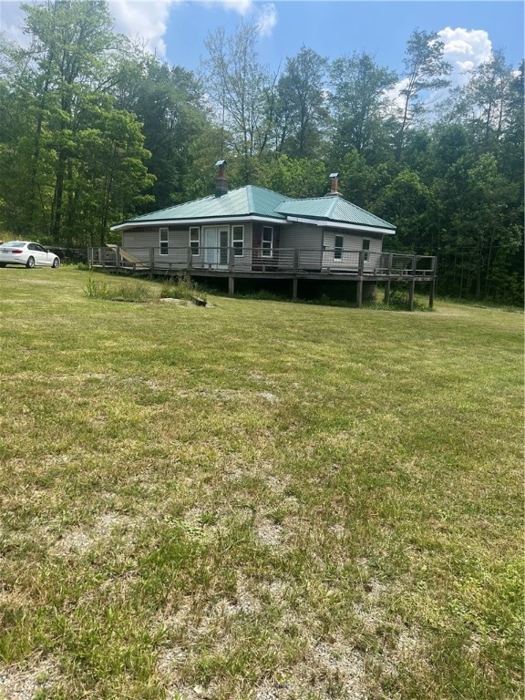 view of yard featuring a deck