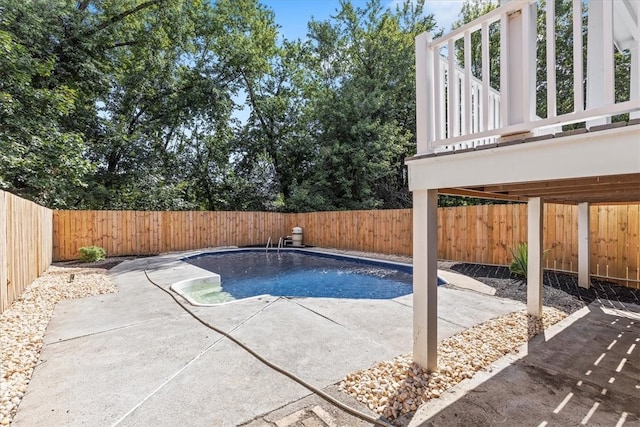 view of pool featuring a patio area