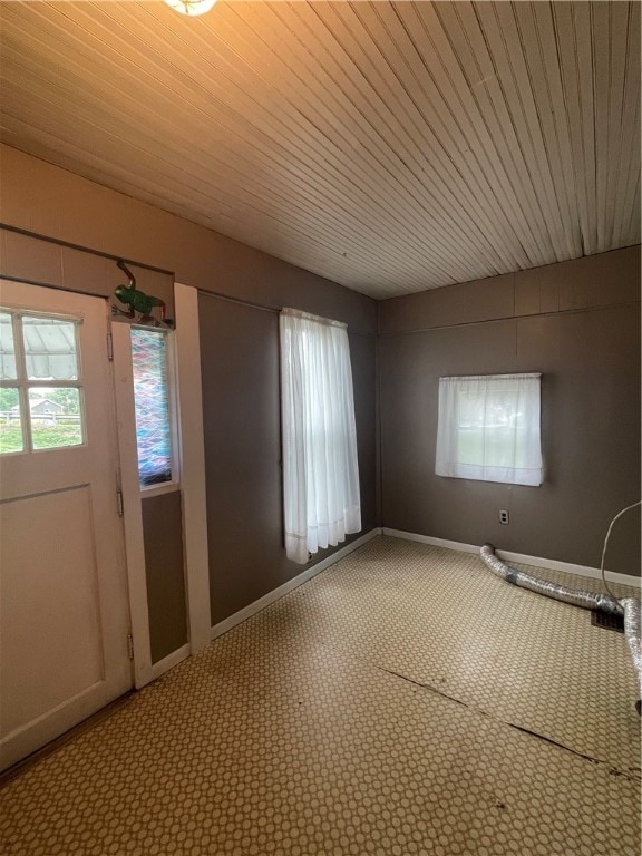 entryway with wooden ceiling