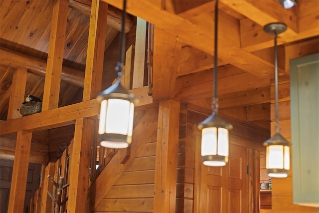 miscellaneous room featuring wooden walls