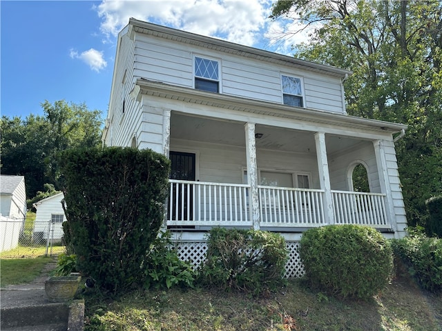 view of front of property with a porch