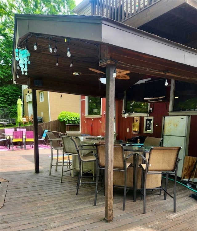 view of patio with a wooden deck