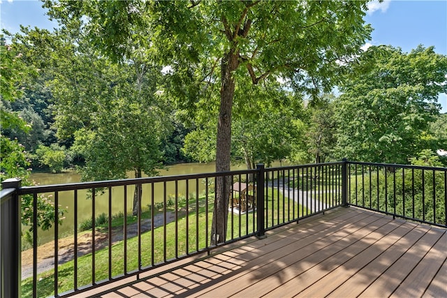 deck featuring a yard