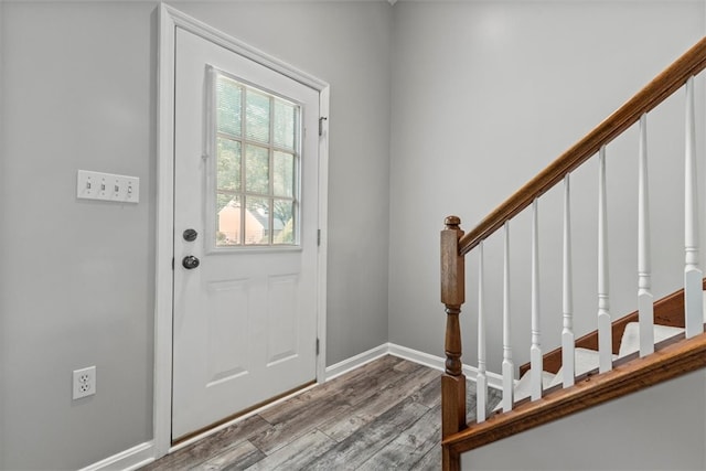 entrance foyer with hardwood / wood-style floors