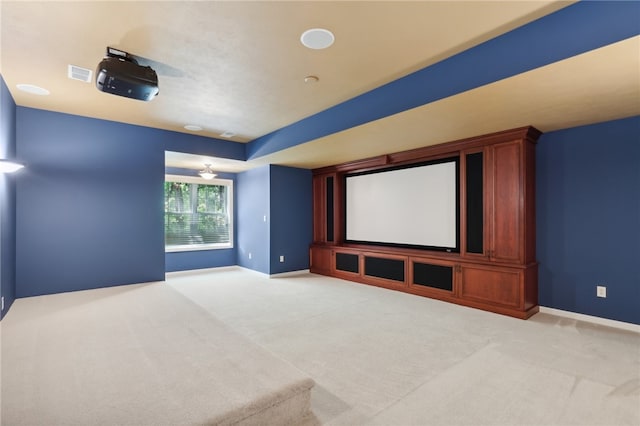 view of carpeted home theater