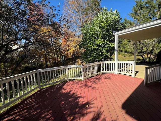 view of wooden deck