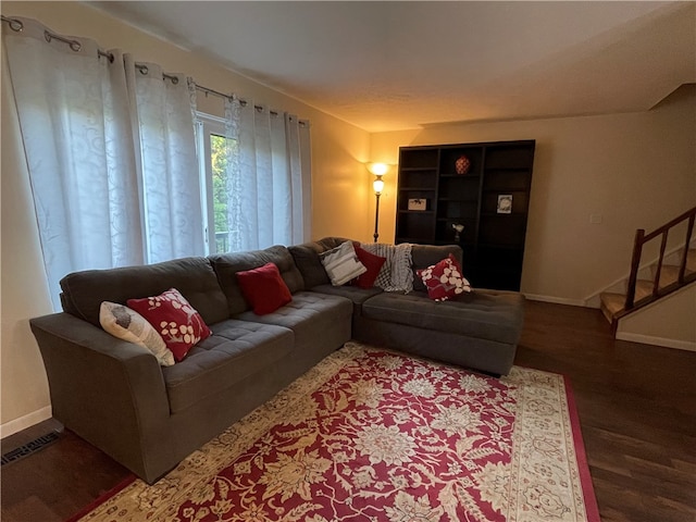 living room featuring hardwood / wood-style flooring