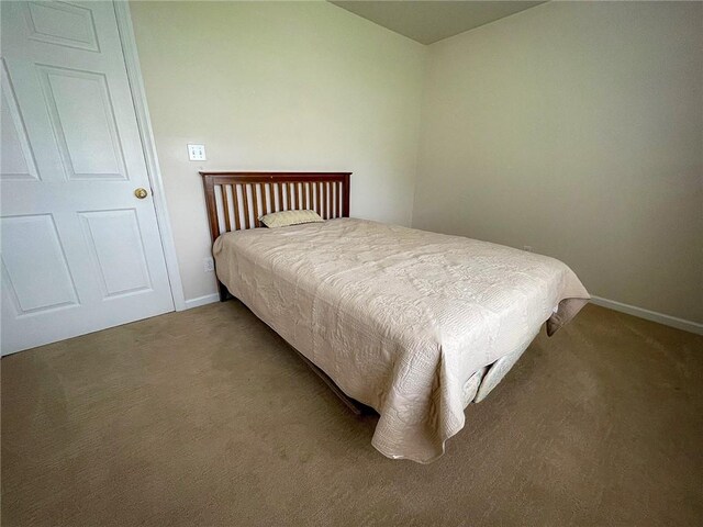 bedroom featuring carpet