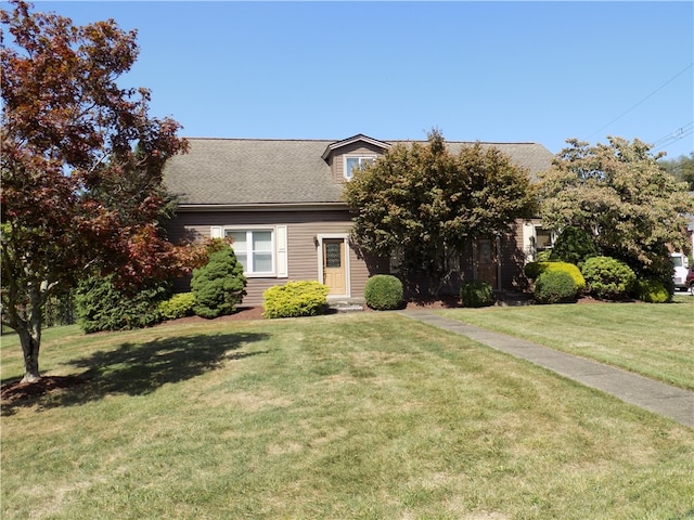 cape cod house featuring a front lawn