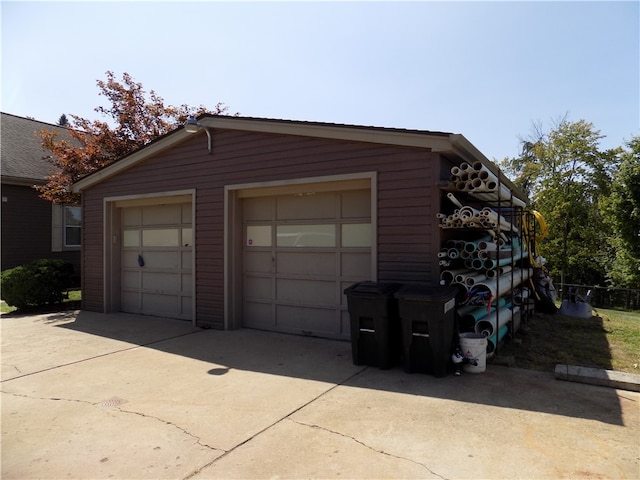 view of garage