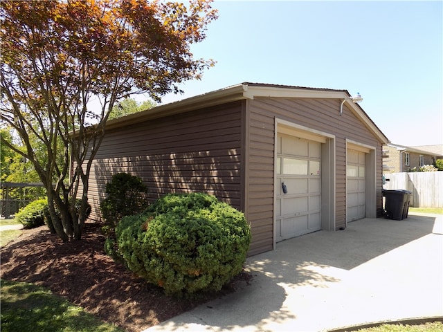 view of garage