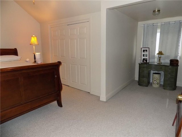 1216-1218 Clark St, White Oak, PA 15131 - bedroom with a closet, baseboards, light colored carpet, and lofted ceiling