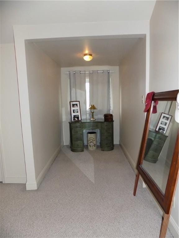 1216-1218 Clark St, White Oak, PA 15131 - hallway with baseboards and light carpet