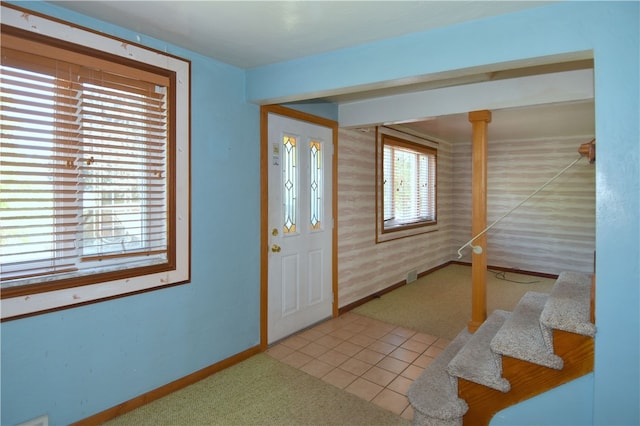 view of tiled foyer