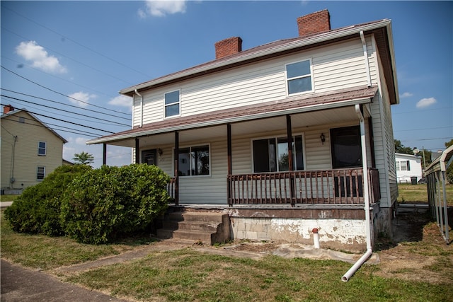 view of front of house with covered porch