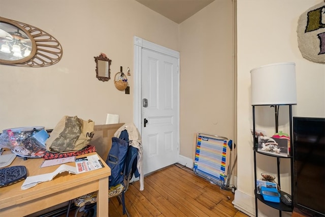 office area featuring light wood-type flooring