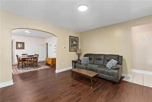 living room featuring hardwood / wood-style floors