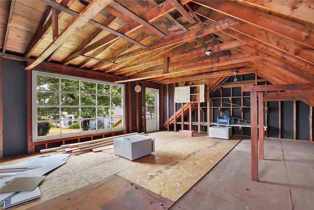 misc room featuring plenty of natural light and vaulted ceiling