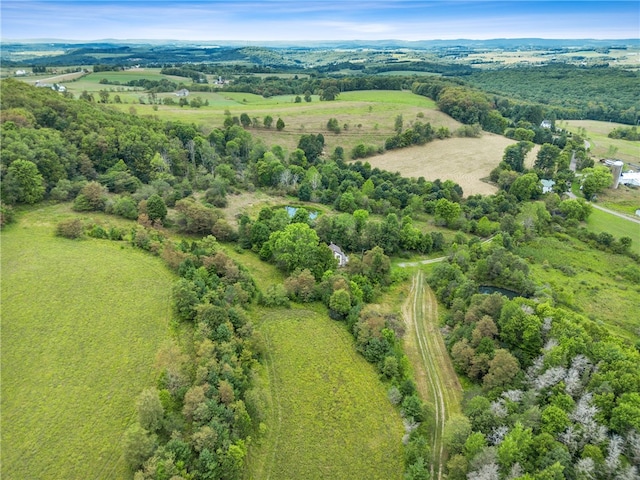 drone / aerial view featuring a rural view