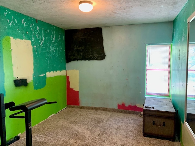 interior space featuring a textured ceiling