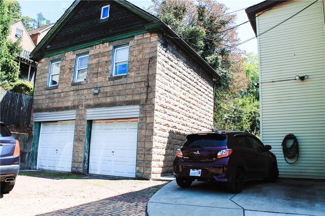 view of garage