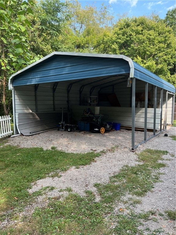 view of parking featuring a carport