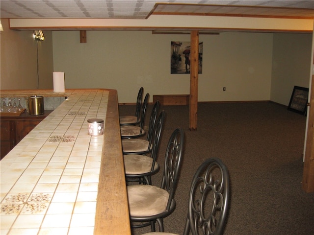 dining area with carpet floors