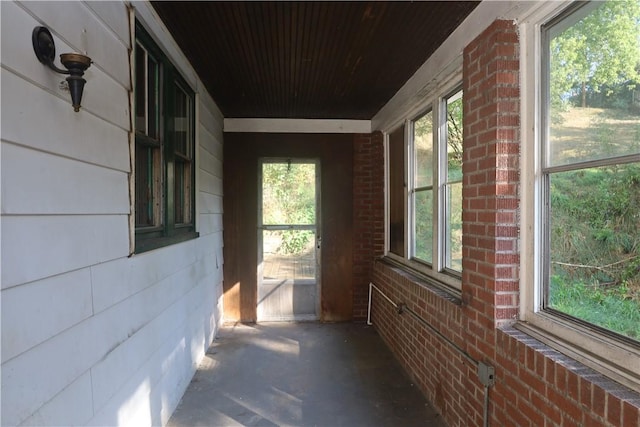 view of unfurnished sunroom