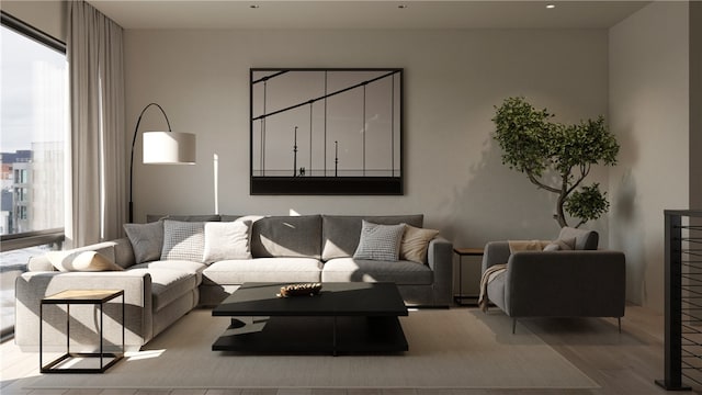 living room featuring wood-type flooring