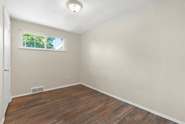 empty room with dark wood-type flooring