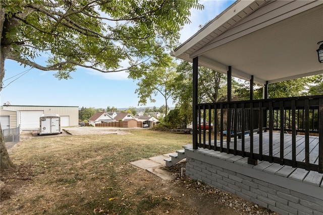 view of yard with a deck