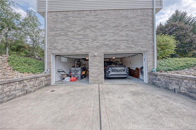 view of garage