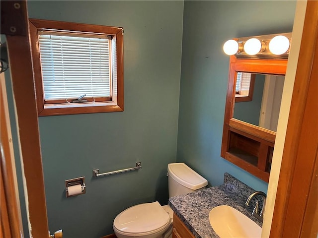 bathroom with toilet and vanity