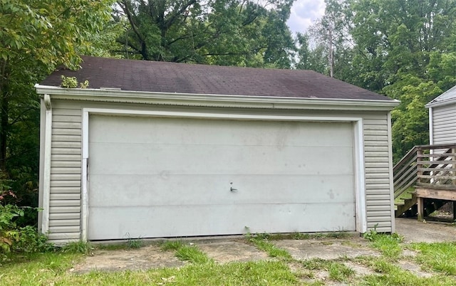 view of garage