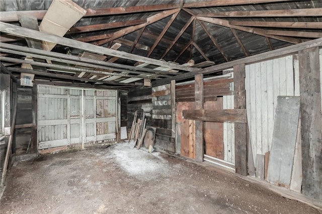 interior space with lofted ceiling
