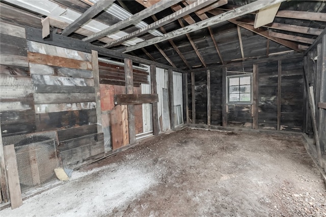 miscellaneous room with vaulted ceiling