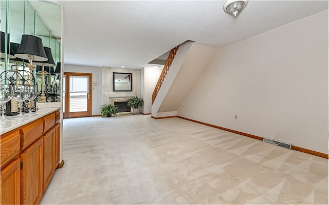 interior space with light carpet