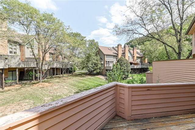 view of yard with a deck