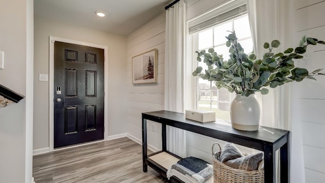 entryway featuring hardwood / wood-style floors