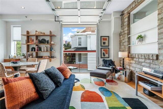 living room featuring light hardwood / wood-style flooring