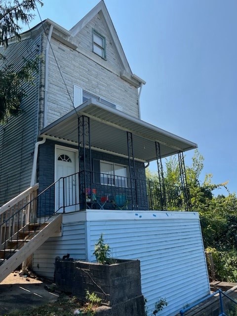 exterior space with a porch