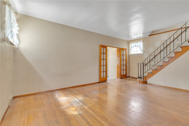 interior space with light hardwood / wood-style flooring